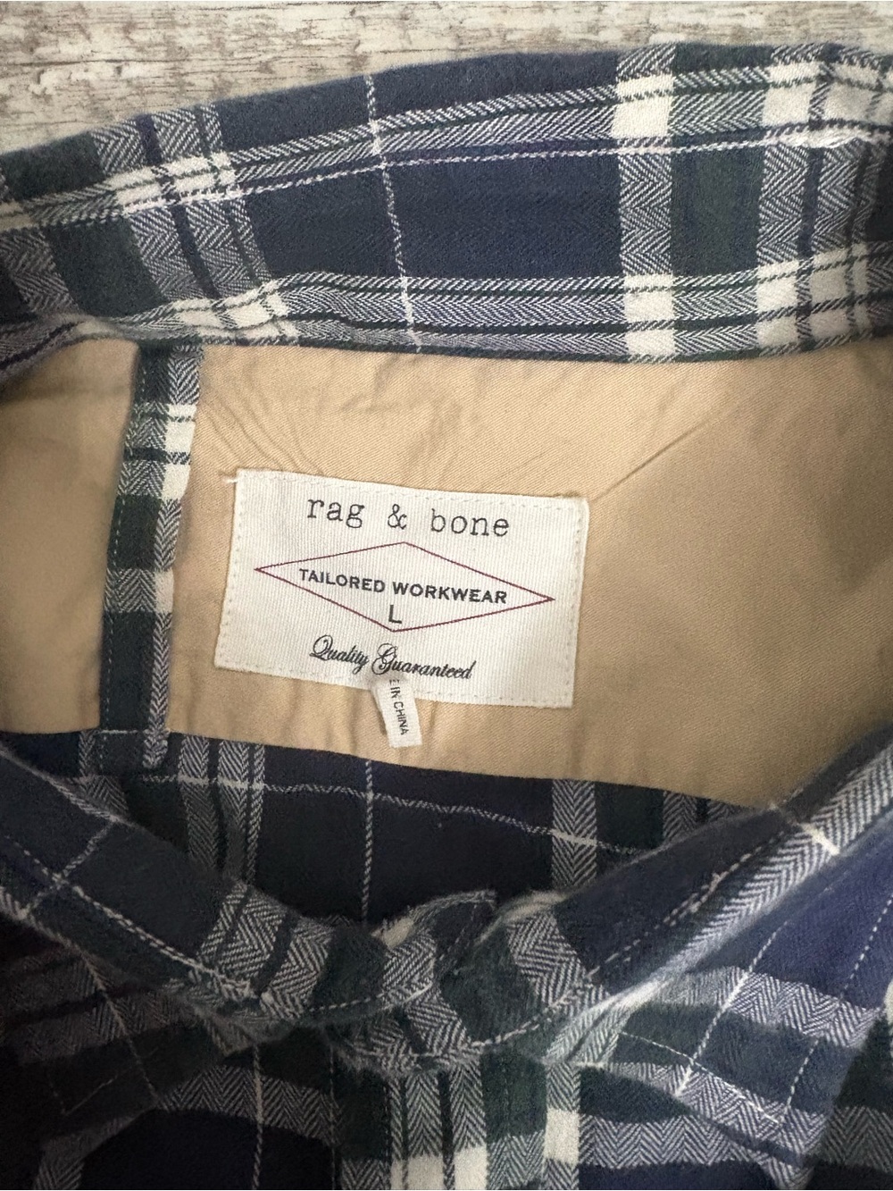 rag & bone Blue and Green Plaid Button-Down Shirt